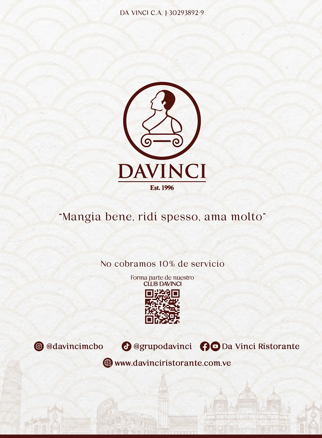 Da Vinci menu 1