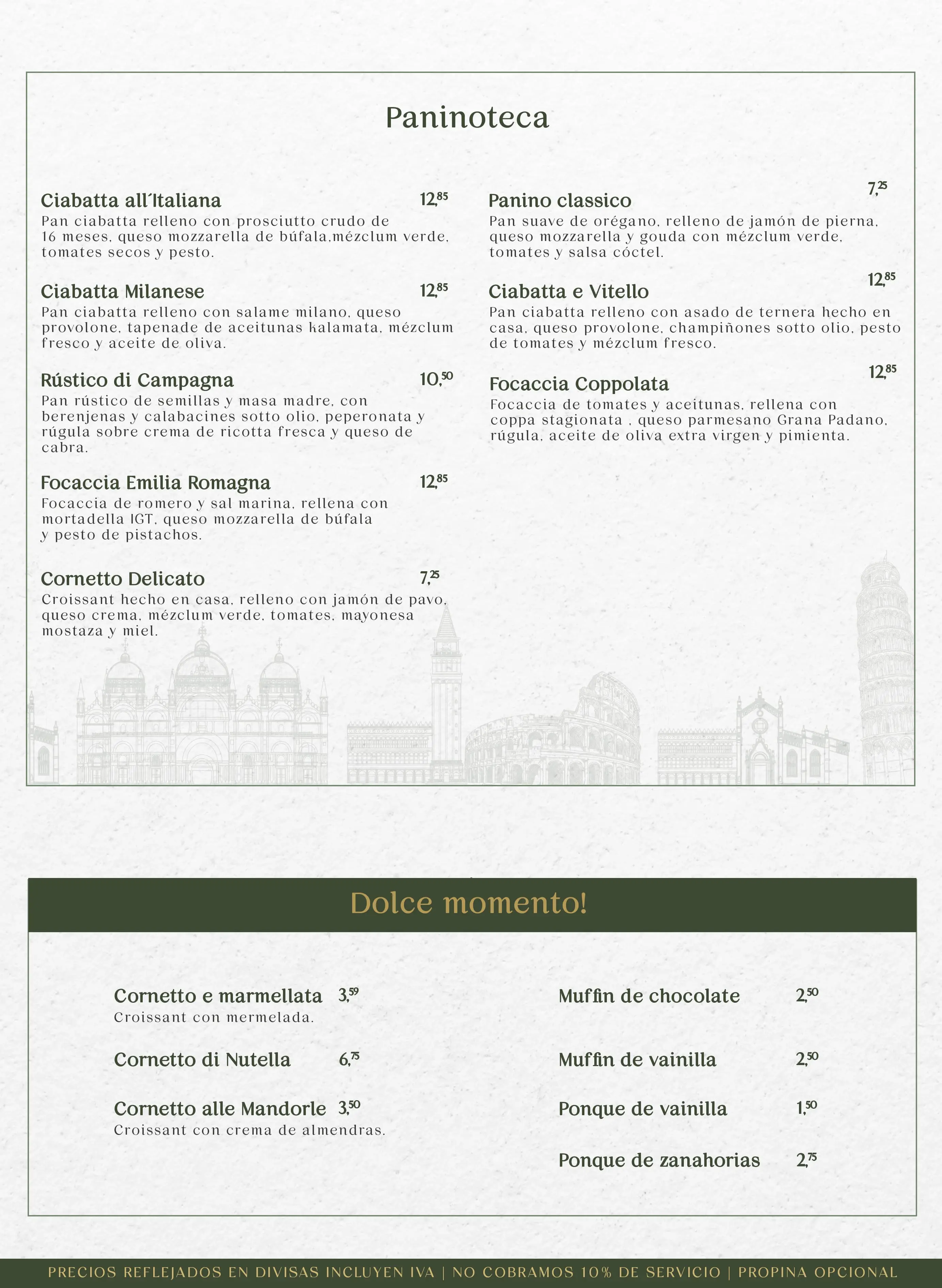 Da Vinci menu 3