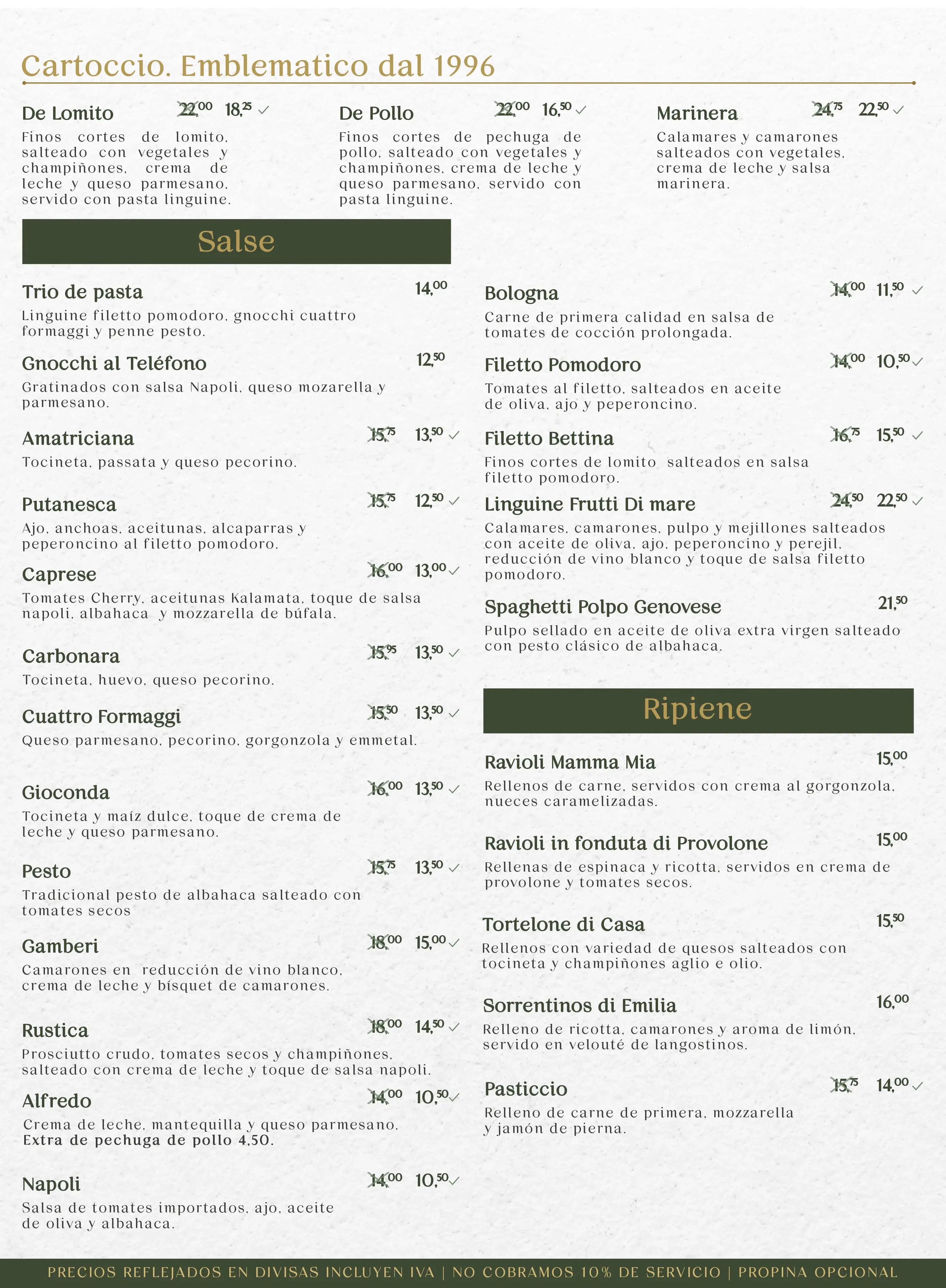 Da Vinci menu 6