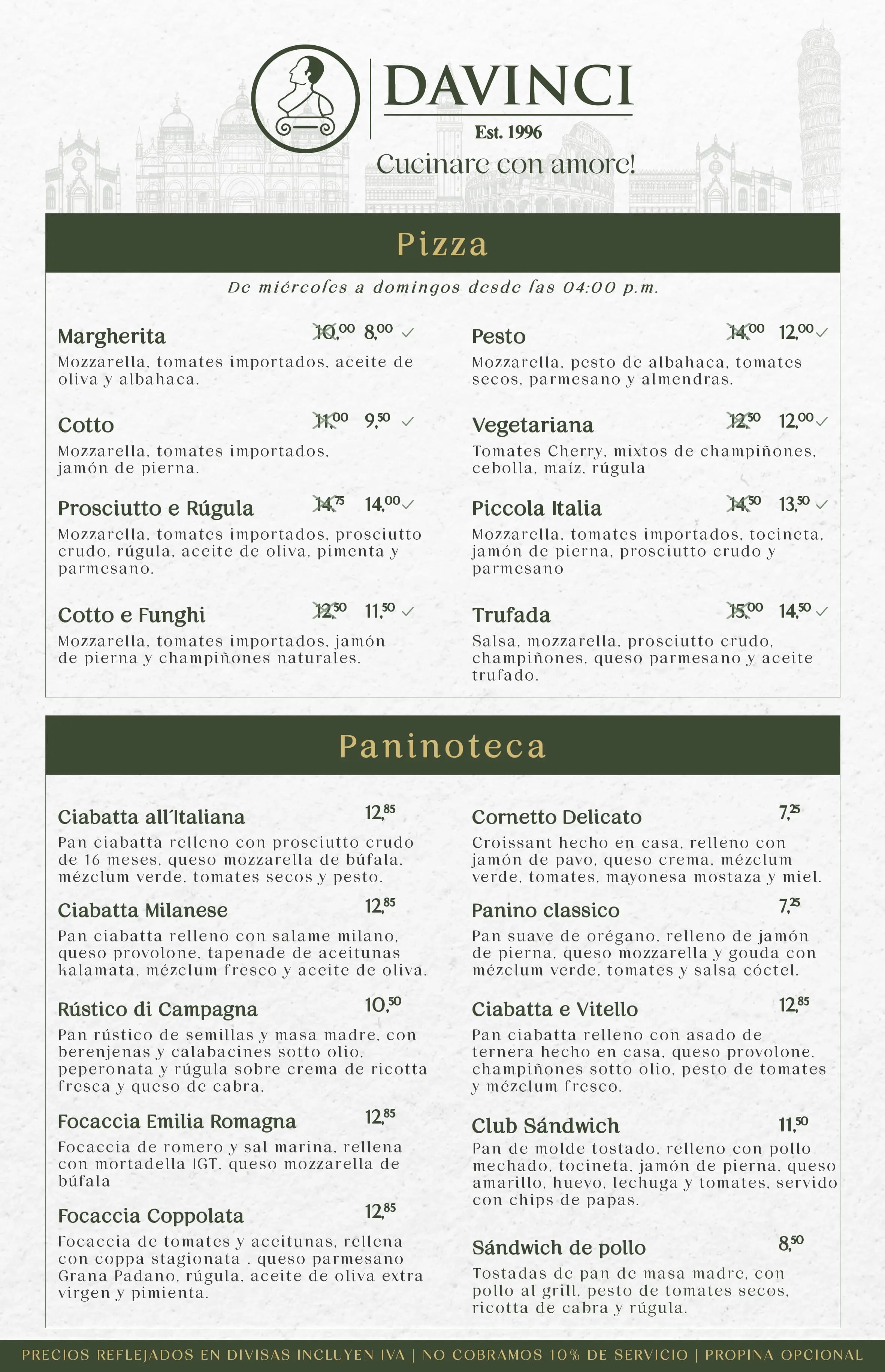Da Vinci menu 8
